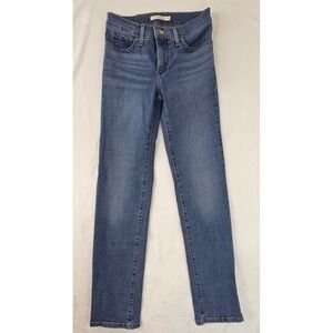 Levi's Jeans Women Size 25 Blue Excellent 314 Shaping Straight Mid Rise Stretch